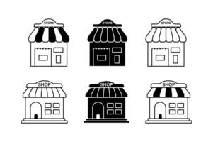 Creative Store Front Icons for Visual Identity, store front icons, shop front icon, market icon vector