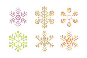 Funky Snowflake Set with Abstract Patterns, funky snowflakes , winter elements, snowflake pattern vector