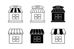 Modern Store Front Icons for Websites and Apps, store front icons, shop front icon, market icon vector