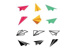 Artistic Paper Airplanes Bundle, paper airplane , paper plane clipart, outline paper airplanes vector