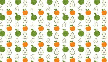 Pattern with pears and apples illustration. vector