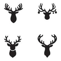 deer silhouette head icon set design on a white background vector