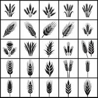 A set of wheat icons on a white background vector