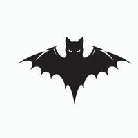 A black bat with a white background vector