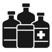 medicine bottles and bottles icon design on a white background vector