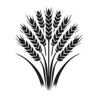A black and white illustration of a wheat field design on a white background vector