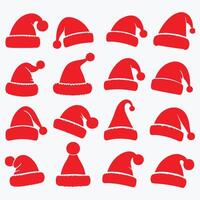 Santa hats silhouette design on a white background vector