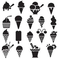 ice cream icons set design on a white background vector