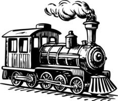 Steam train vintage illustration vector