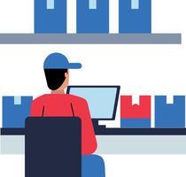 A flat style icon of warehouse management system vector