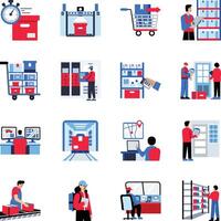 Set of Flat Style Delivery Icons vector