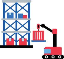 A flat style icon of warehouse robot vector