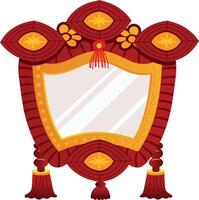 Flat illustration depicting traditional chinese mirror vector