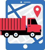 Tracking gps location, flat style icon vector