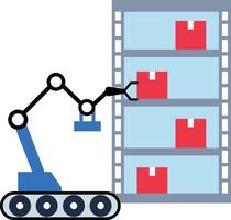 A flat style icon of warehouse technology vector