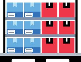 A flat style icon of cargo pallet vector