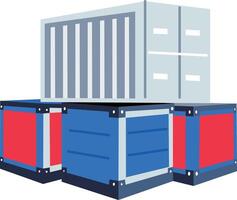 Cargo containers icon in flat style vector