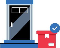 Doorstep delivery service icon in flat style vector