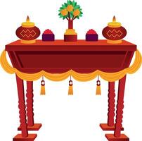 A flat illustration of ancestral rites ceremony vector