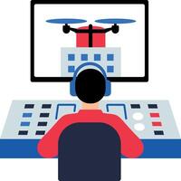 A flat style icon of drone operator vector