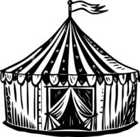 A sketchy style illustration of circus tent vector