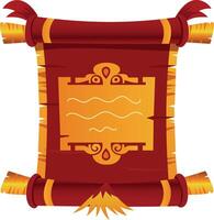 A flat style illustration of a chinese scroll vector