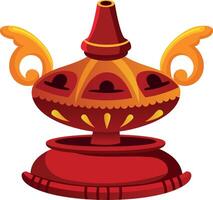A flat style illustration of an incense pot vector