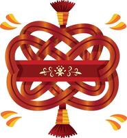 A flat illustration of lucky knot charm vector