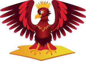 Phoenix wings character illustration in flat style vector