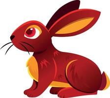 Chinese rabbit illustration in flat style vector