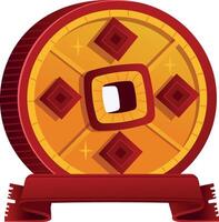A flat style illustration of lucky coin charm vector