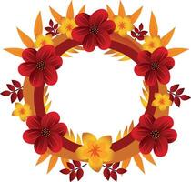 A flat style illustration depicting flower wreath vector