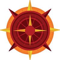 A flat style illustration of a compass tool vector
