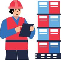 A flat style icon of warehouse operator vector