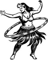Hoop dancer character illustration in vintage style vector