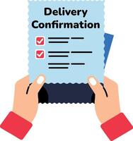 Delivery confirmation paper icon in flat style vector