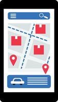 A flat style icon of logistic app tracking deliveries vector