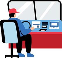 A flat style icon of crane operator vector
