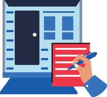 Signing delivery document icon in flat style vector