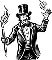 A vintage character illustration of circus ringmaster vector