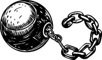 A sketchy style illustration of chain ball vector