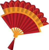 Flat illustration of a traditional chinese paper fan vector