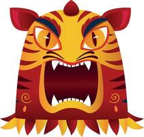 Chinese tiger mask illustration in flat style vector