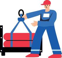 Warehouse assistant icon in flat style vector