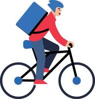 Bicycle courier service icon in flat style vector