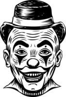 A sketchy style illustration of circus clown mask vector