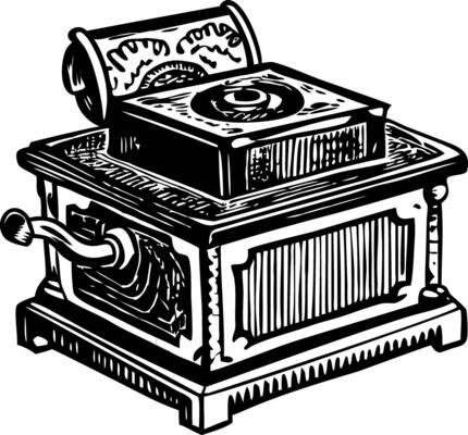 A sketchy illustration of vintage musical box