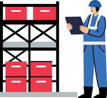 A flat style icon of cargo inspector vector