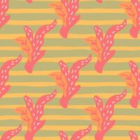 Abstract coral pattern seaweed texture in warm tones marine inspired repeating design vector