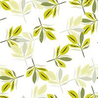Leafy seamless pattern in green tones for modern textile design vector